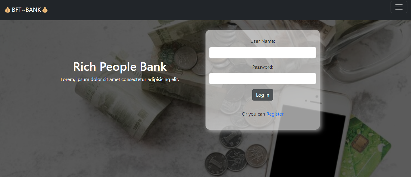 Responsive Banking App (with login)